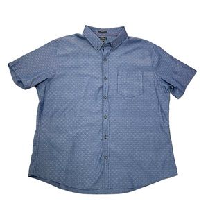 Men’s Eddie Bauer Blue Button Down Casual Short Sleeve Shirt Size 2XL